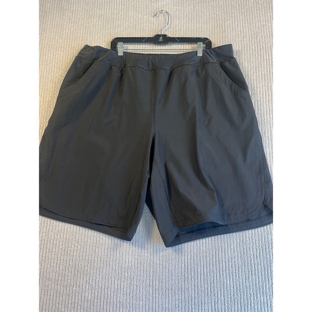 Lands End Swim Shorts Womens 24W Black Active Shorts Stretch Elastic Waist